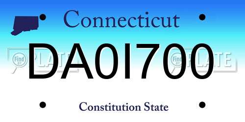 DA0I700 Connecticut License Plate
