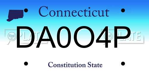 DA0O4P Connecticut License Plate