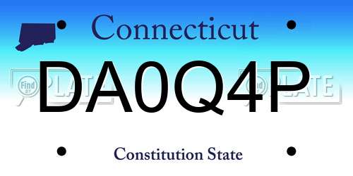 DA0Q4P Connecticut License Plate