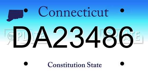 DA23486 Connecticut License Plate