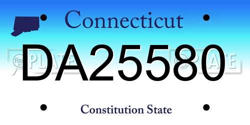 DA25580 Connecticut License Plate