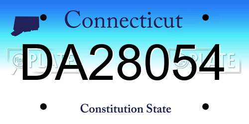 DA28054 Connecticut License Plate