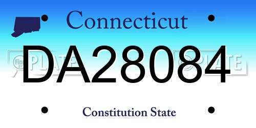 DA28084 Connecticut License Plate