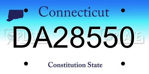 DA28550 Connecticut License Plate