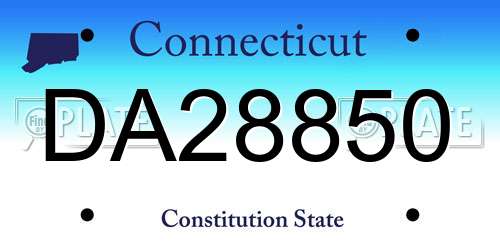 DA28850 Connecticut License Plate