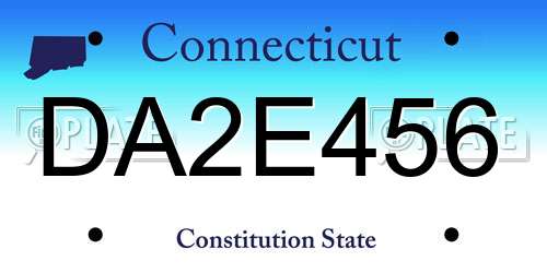 DA2E456 Connecticut License Plate