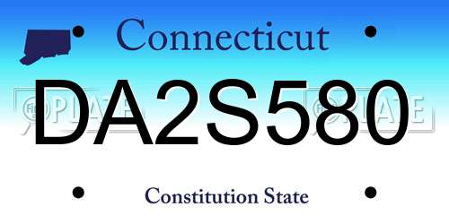 DA2S580 Connecticut License Plate