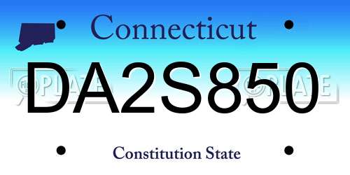 DA2S850 Connecticut License Plate