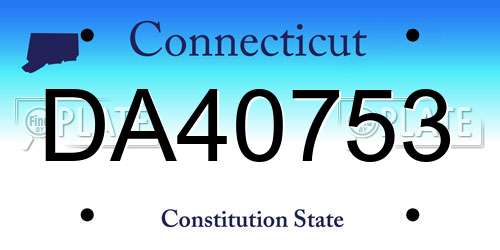 DA40753 Connecticut License Plate