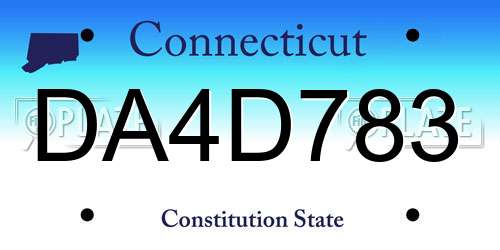 DA4D783 Connecticut License Plate