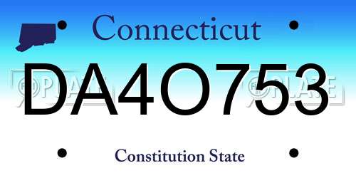 DA4O753 Connecticut License Plate