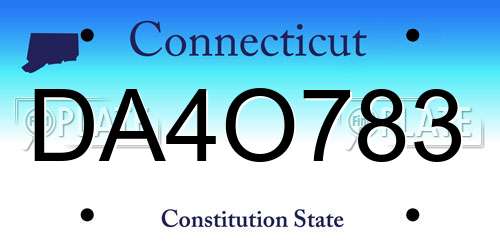 DA4O783 Connecticut License Plate