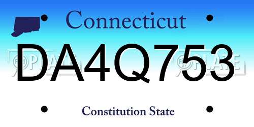 DA4Q753 Connecticut License Plate