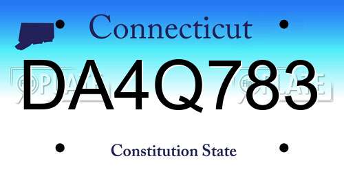 DA4Q783 Connecticut License Plate