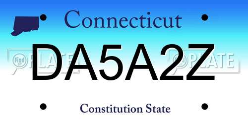 DA5A2Z Connecticut License Plate