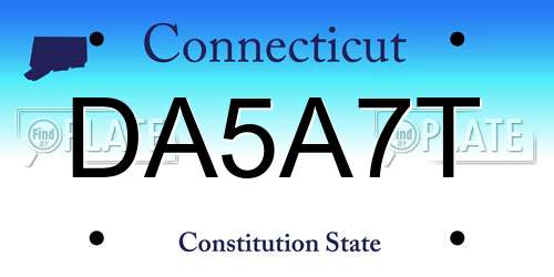 DA5A7T Connecticut License Plate