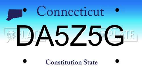 DA5Z5G Connecticut License Plate