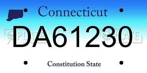 DA61230 Connecticut License Plate