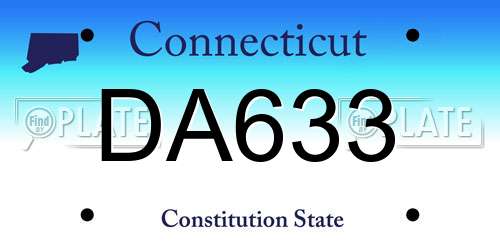 DA633 Connecticut License Plate
