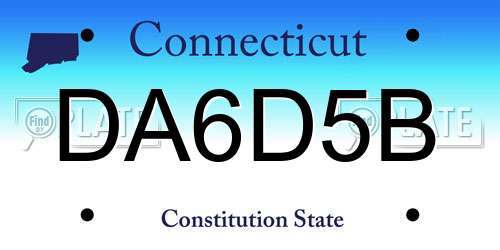 DA6D5B Connecticut License Plate