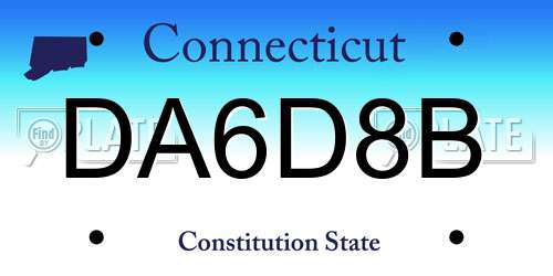 DA6D8B Connecticut License Plate