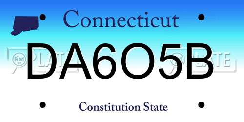 DA6O5B Connecticut License Plate