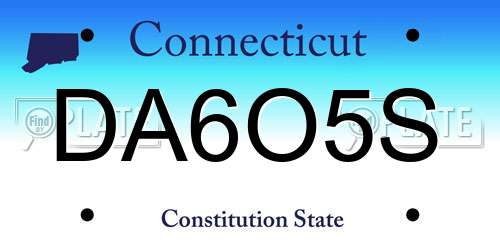 DA6O5S Connecticut License Plate