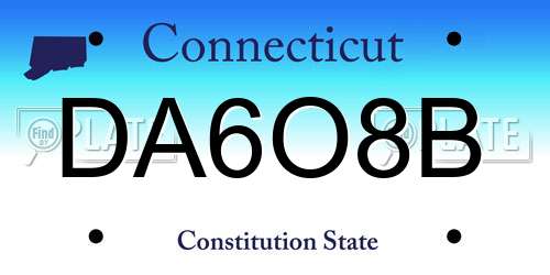 DA6O8B Connecticut License Plate