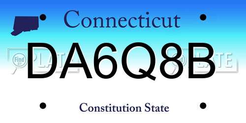 DA6Q8B Connecticut License Plate