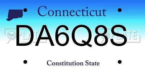 DA6Q8S Connecticut License Plate