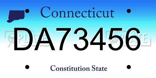 DA73456 Connecticut License Plate