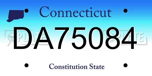 DA75084 Connecticut License Plate