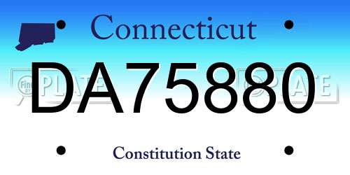 DA75880 Connecticut License Plate