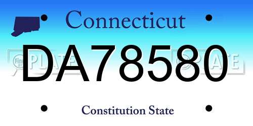 DA78580 Connecticut License Plate