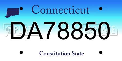 DA78850 Connecticut License Plate