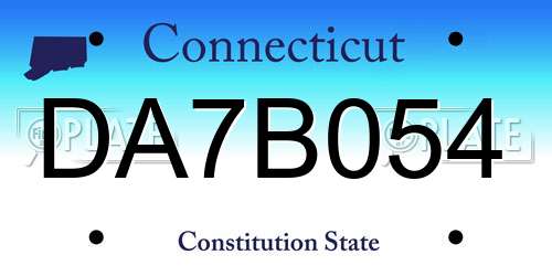 DA7B054 Connecticut License Plate
