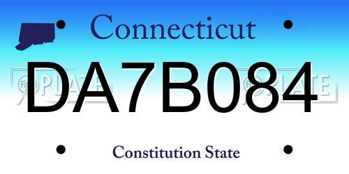 DA7B084 Connecticut License Plate