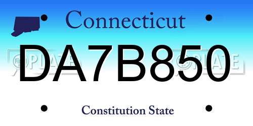 DA7B850 Connecticut License Plate