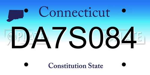 DA7S084 Connecticut License Plate