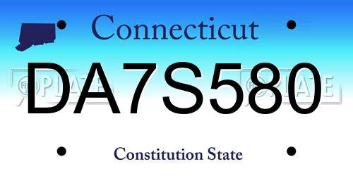 DA7S580 Connecticut License Plate