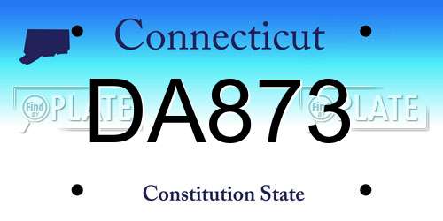 DA873 Connecticut License Plate