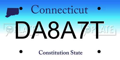 DA8A7T Connecticut License Plate