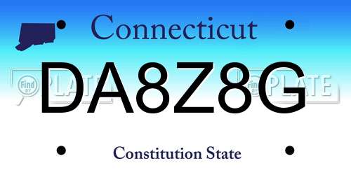 DA8Z8G Connecticut License Plate
