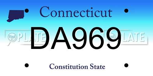DA969 Connecticut License Plate
