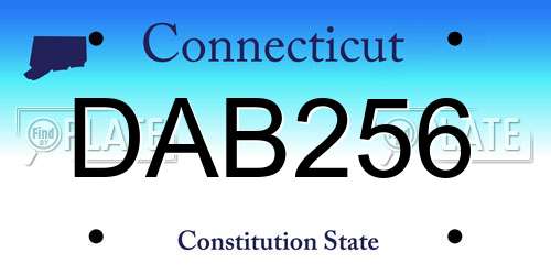 DAB256 Connecticut License Plate
