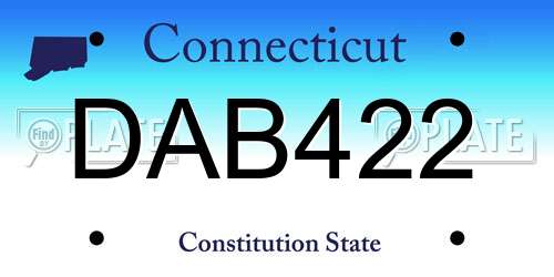 DAB422 Connecticut License Plate