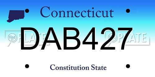DAB427 Connecticut License Plate