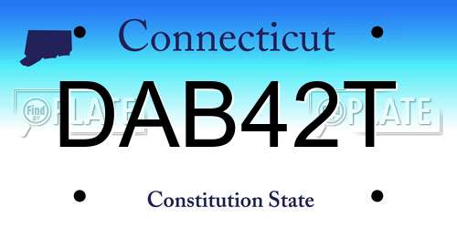 DAB42T Connecticut License Plate