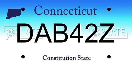 DAB42Z Connecticut License Plate