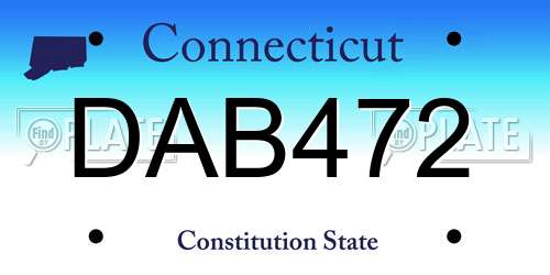 DAB472 Connecticut License Plate